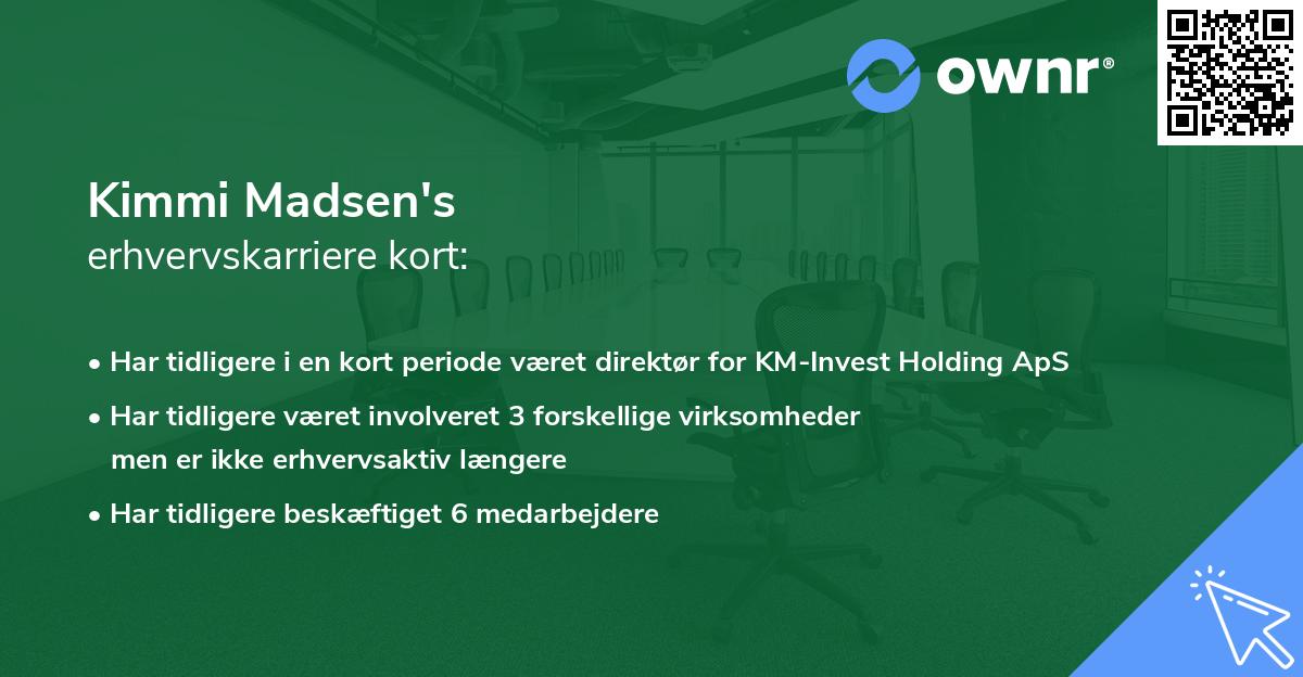Kimmi Madsen's erhvervskarriere kort