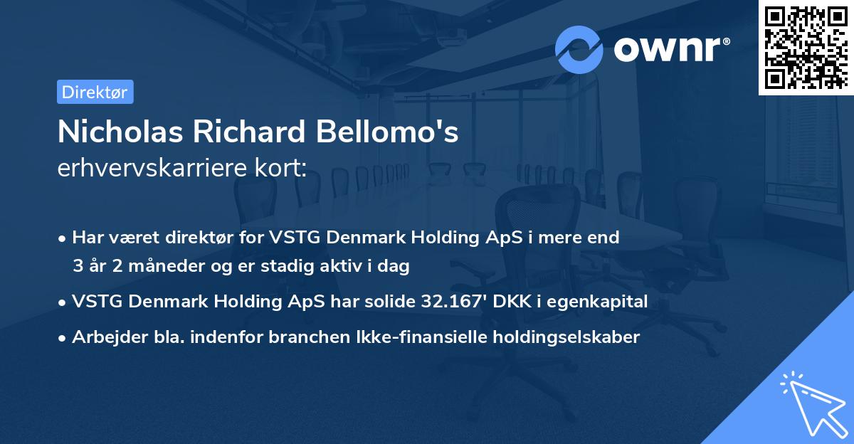 Nicholas Richard Bellomo's erhvervskarriere kort