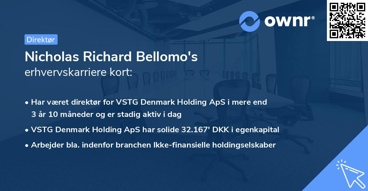 Nicholas Richard Bellomo's erhvervskarriere kort