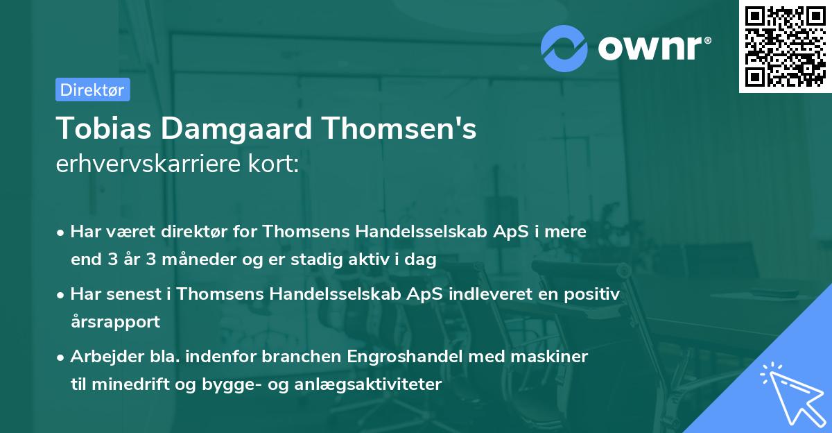 Tobias Damgaard Thomsen's erhvervskarriere kort