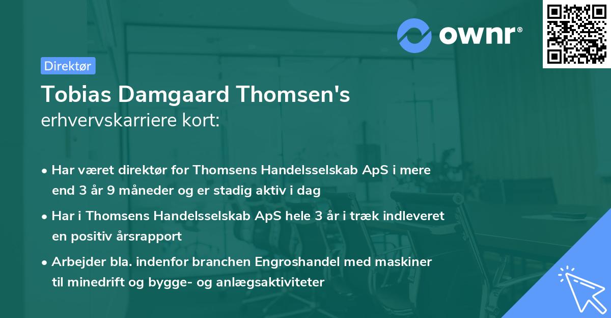 Tobias Damgaard Thomsen's erhvervskarriere kort