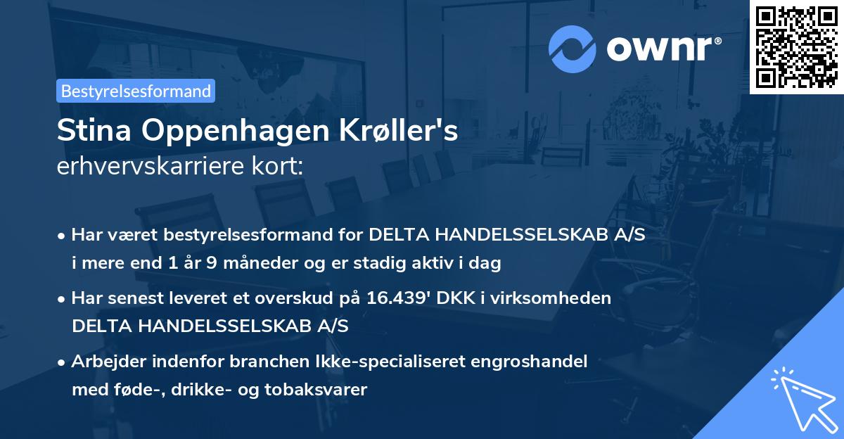 Stina Oppenhagen Krøller's erhvervskarriere kort
