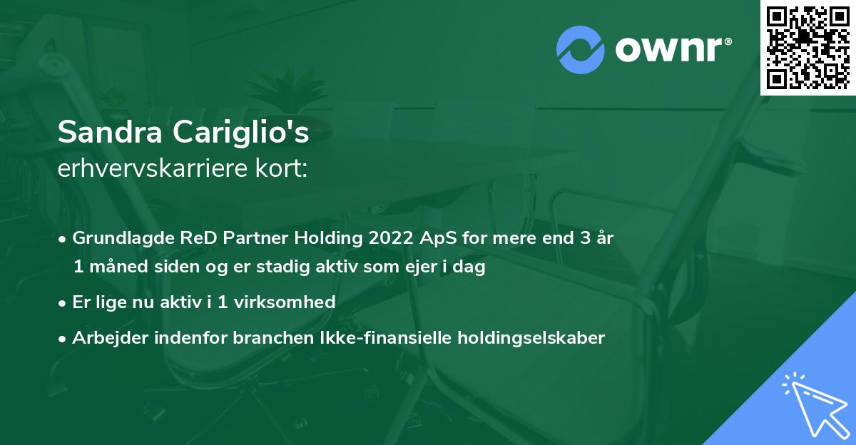 Sandra Cariglio's erhvervskarriere kort