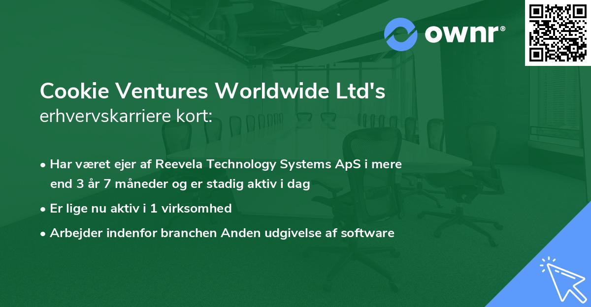 Cookie Ventures Worldwide Ltd's erhvervskarriere kort