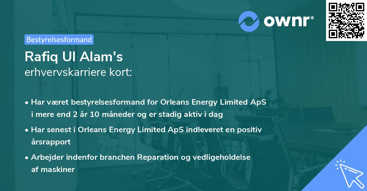 Rafiq Ul Alam's erhvervskarriere kort