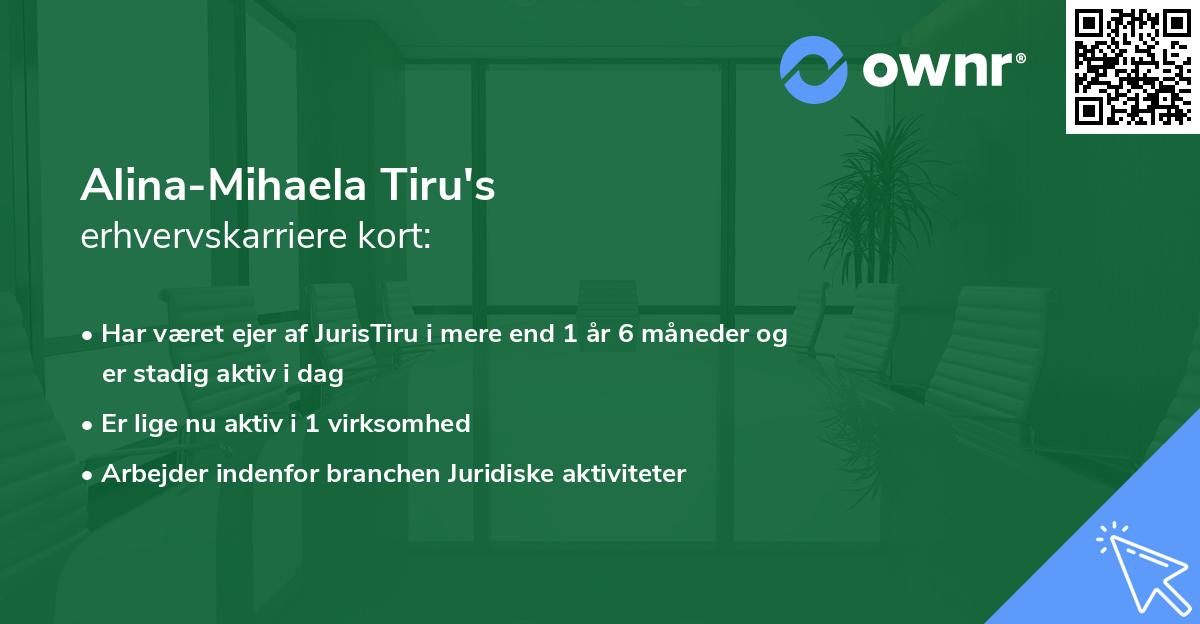 Alina-Mihaela Tiru's erhvervskarriere kort