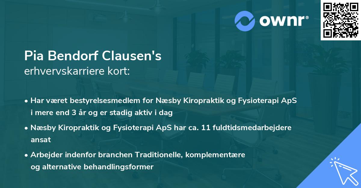 Pia Bendorf Clausen's erhvervskarriere kort