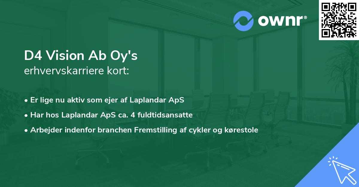 D4 Vision Ab Oy's erhvervskarriere kort