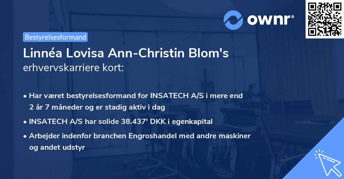 Linnéa Lovisa Ann-Christin Blom's erhvervskarriere kort