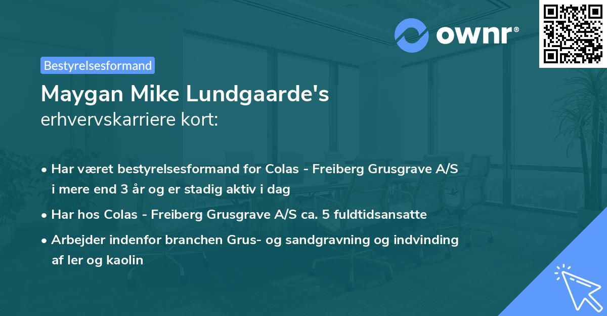 Maygan Mike Lundgaarde's erhvervskarriere kort
