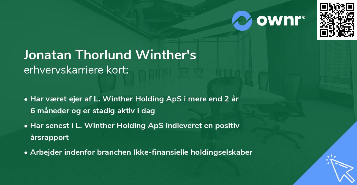 Jonatan Thorlund Winther's erhvervskarriere kort