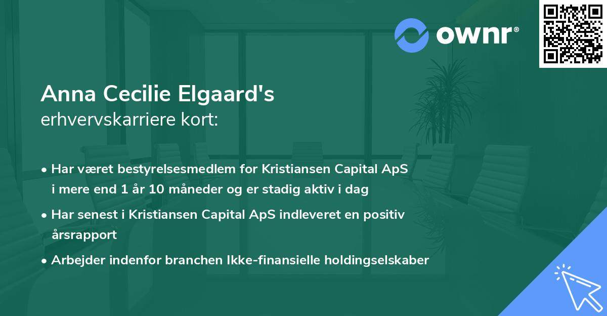 Anna Cecilie Elgaard's erhvervskarriere kort