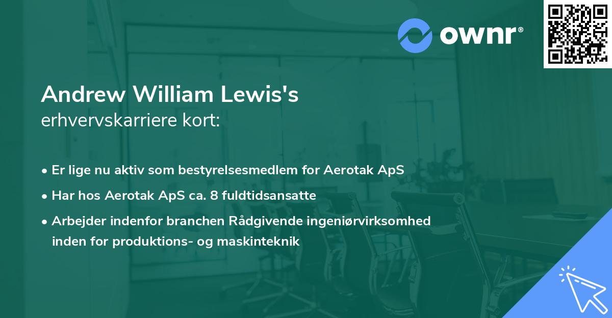 Andrew William Lewis's erhvervskarriere kort