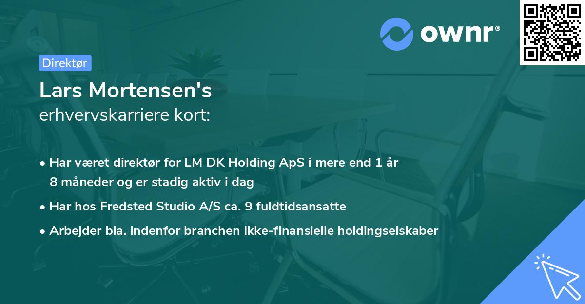 Lars Mortensen's erhvervskarriere kort