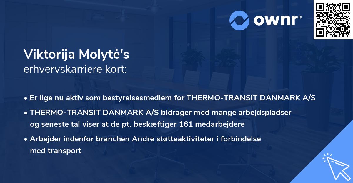 Viktorija Molytė's erhvervskarriere kort