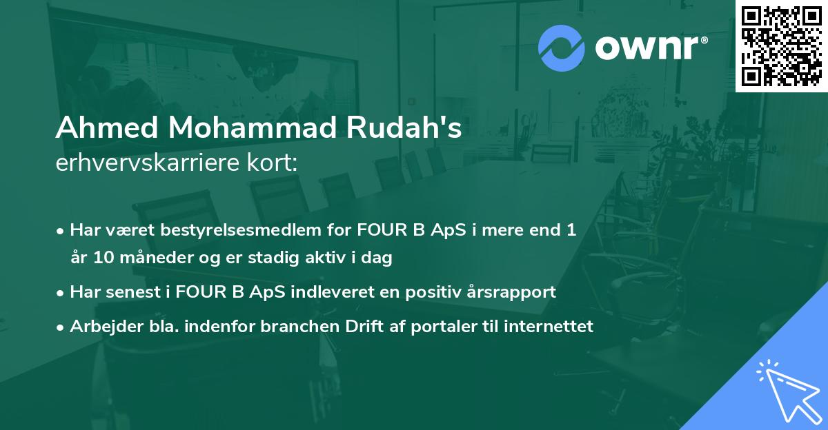 Ahmed Mohammad Rudah's erhvervskarriere kort