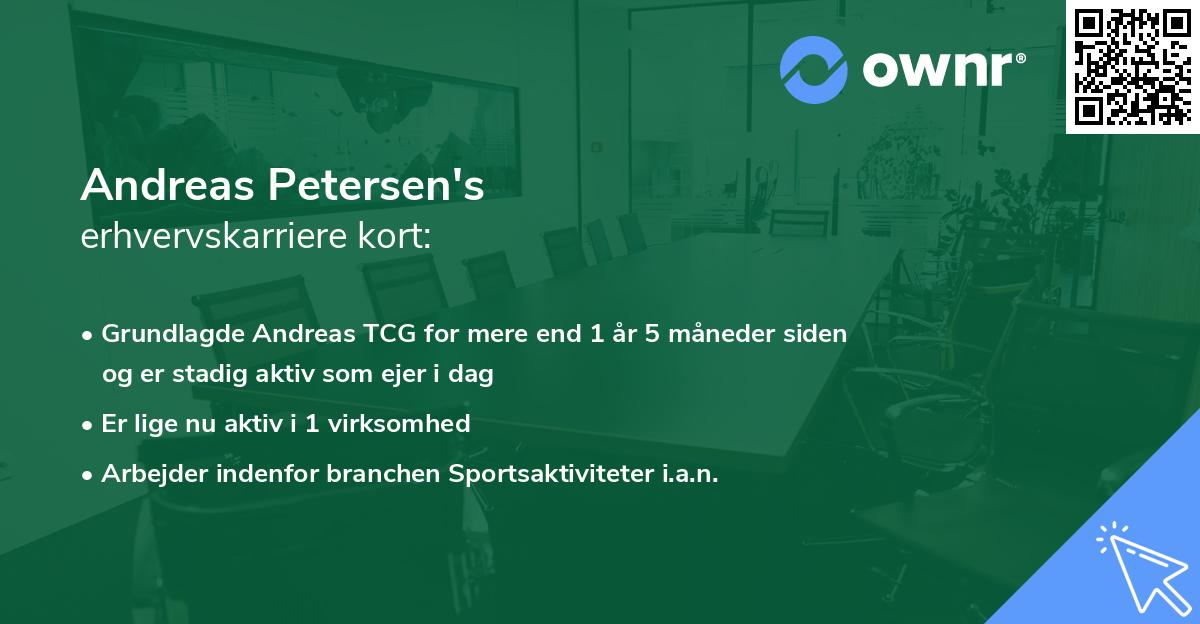 Andreas Petersen's erhvervskarriere kort