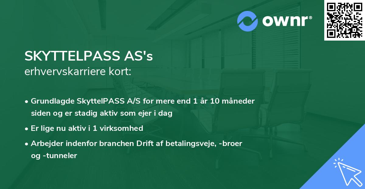 SKYTTELPASS AS's erhvervskarriere kort