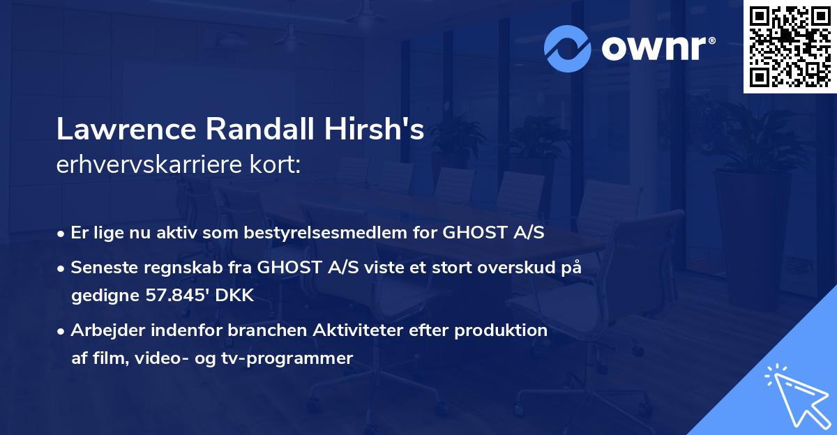 Lawrence Randall Hirsh's erhvervskarriere kort