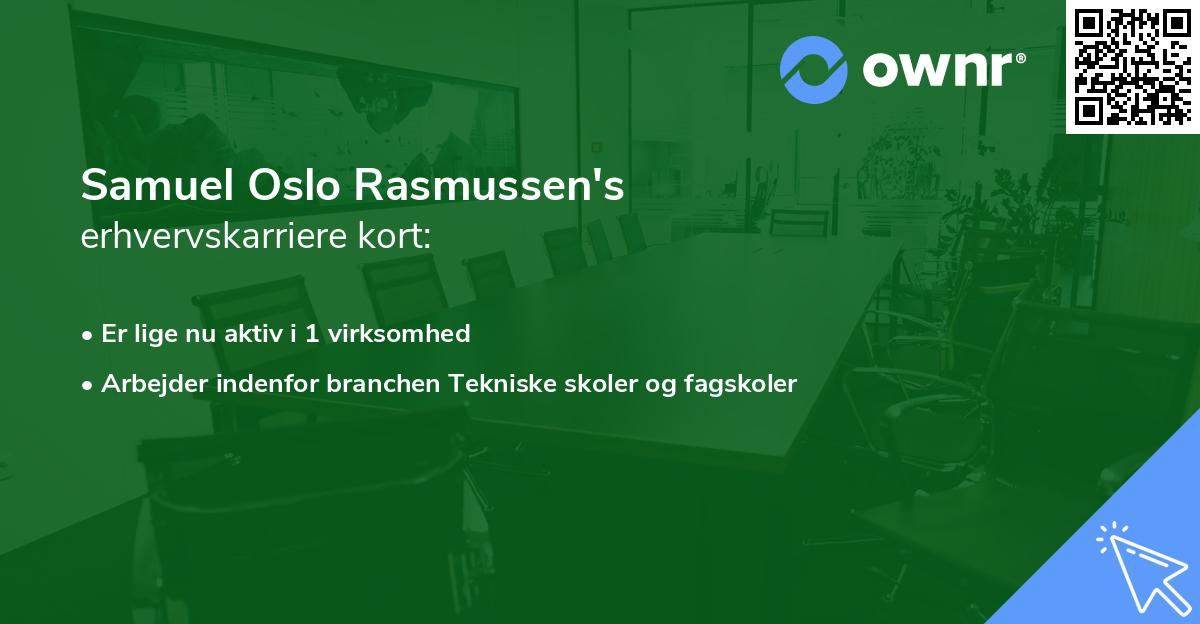 Samuel Oslo Rasmussen's erhvervskarriere kort