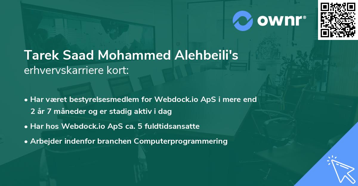 Tarek Saad Mohammed Alehbeili's erhvervskarriere kort
