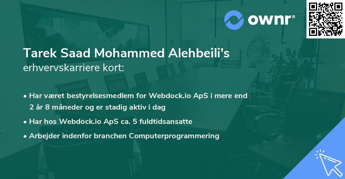 Tarek Saad Mohammed Alehbeili's erhvervskarriere kort