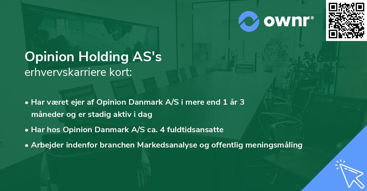 Opinion Holding AS's erhvervskarriere kort