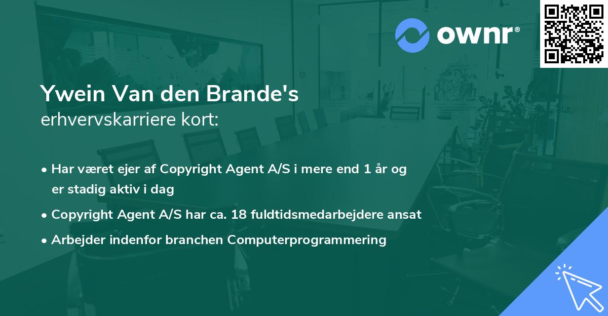 Ywein Van den Brande's erhvervskarriere kort