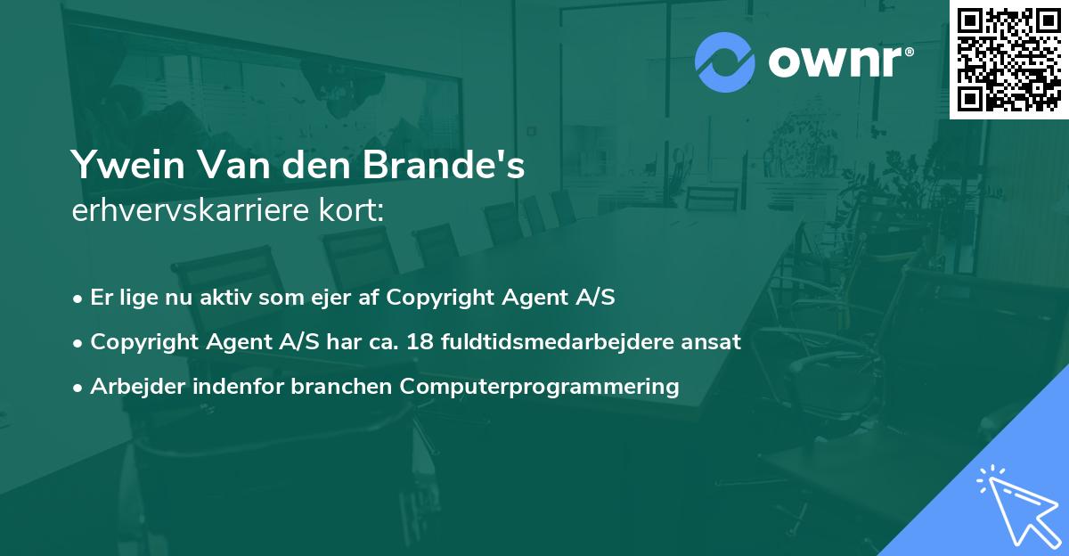Ywein Van den Brande's erhvervskarriere kort