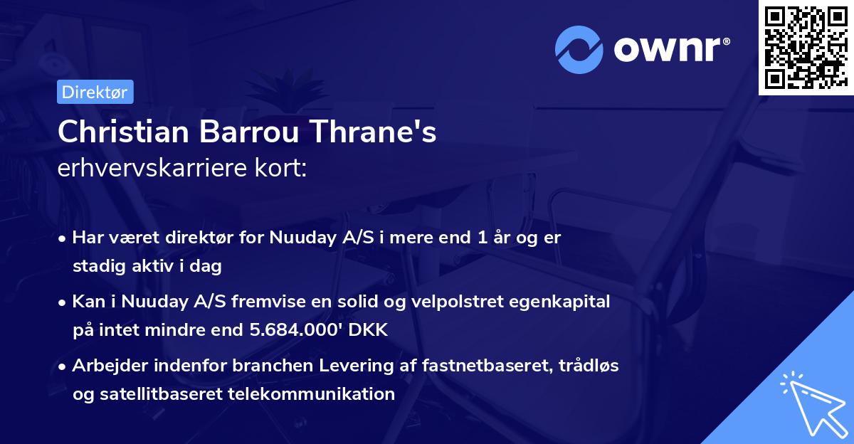 Christian Barrou Thrane's erhvervskarriere kort