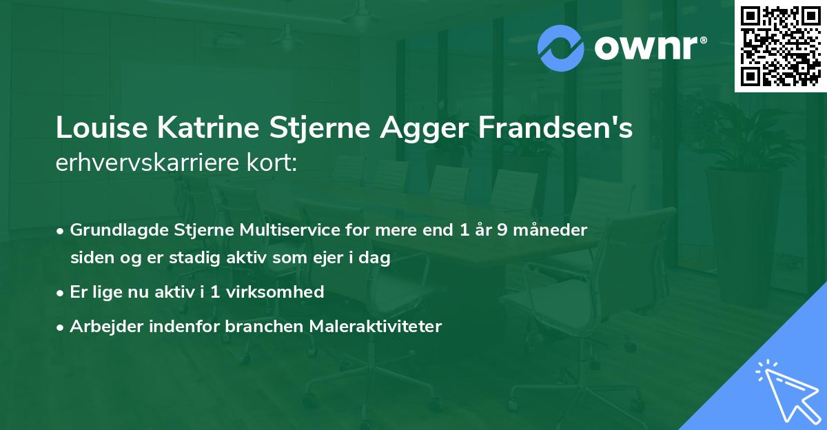 Louise Katrine Stjerne Agger Frandsen's erhvervskarriere kort