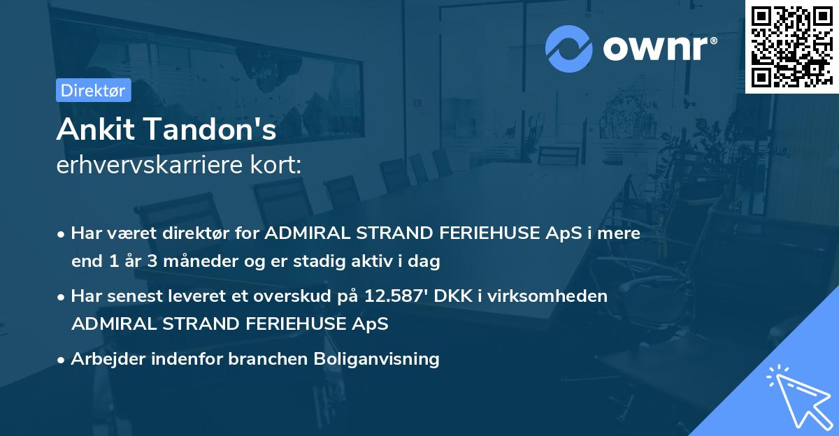 Ankit Tandon's erhvervskarriere kort