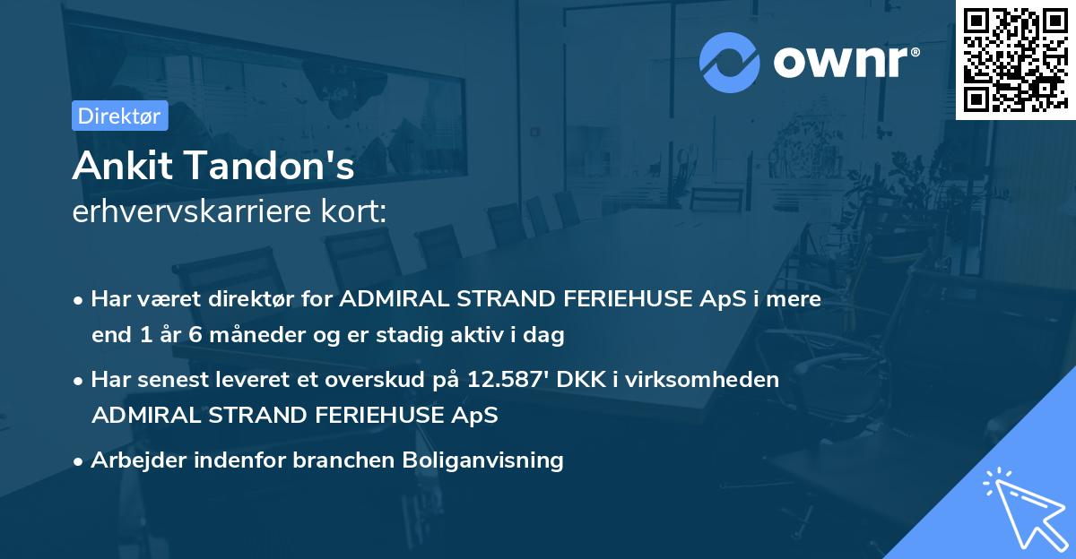 Ankit Tandon's erhvervskarriere kort