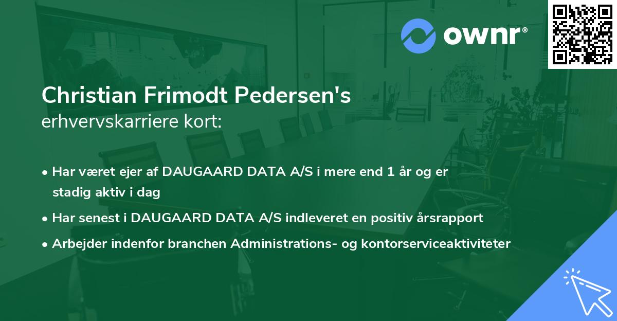 Christian Frimodt Pedersen's erhvervskarriere kort