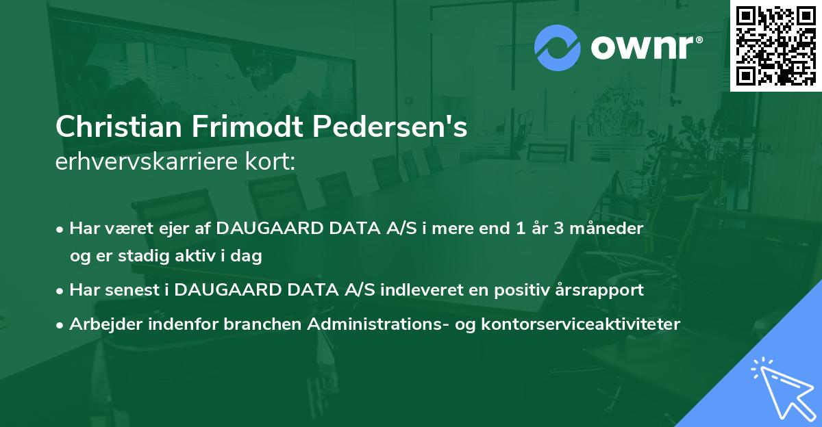 Christian Frimodt Pedersen's erhvervskarriere kort