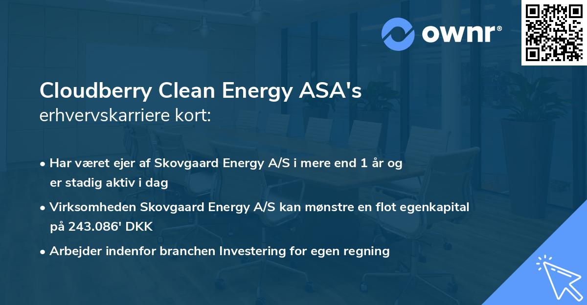 Cloudberry Clean Energy ASA's erhvervskarriere kort