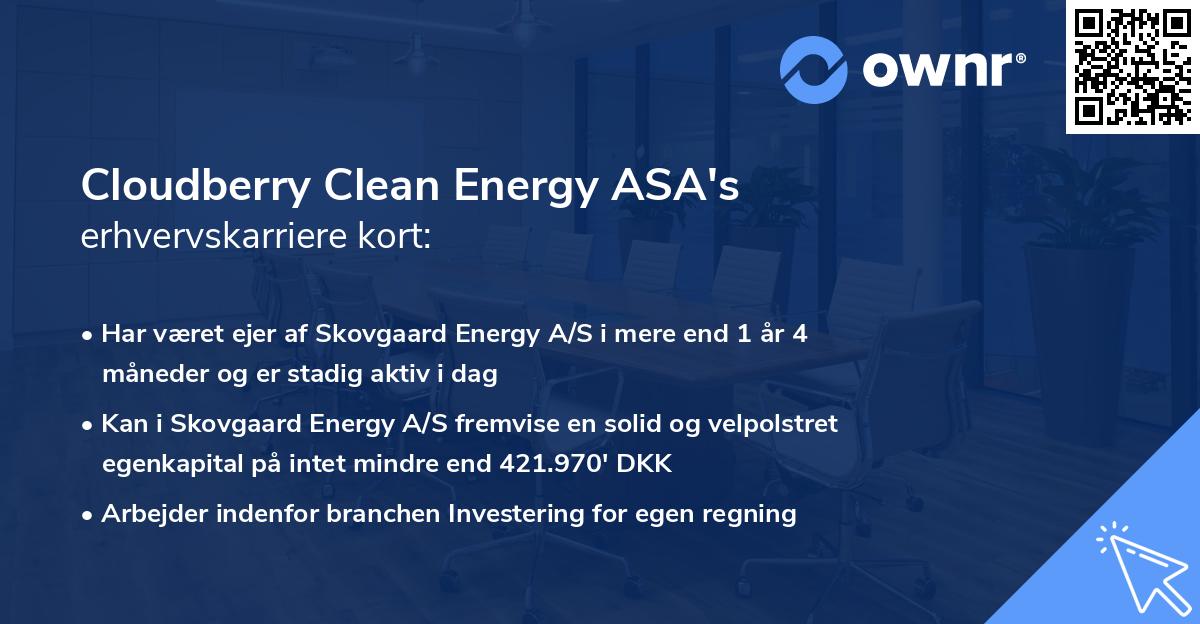 Cloudberry Clean Energy ASA's erhvervskarriere kort