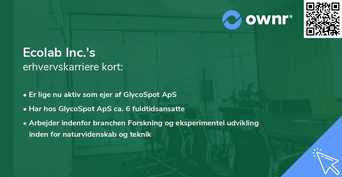 Ecolab Inc.'s erhvervskarriere kort