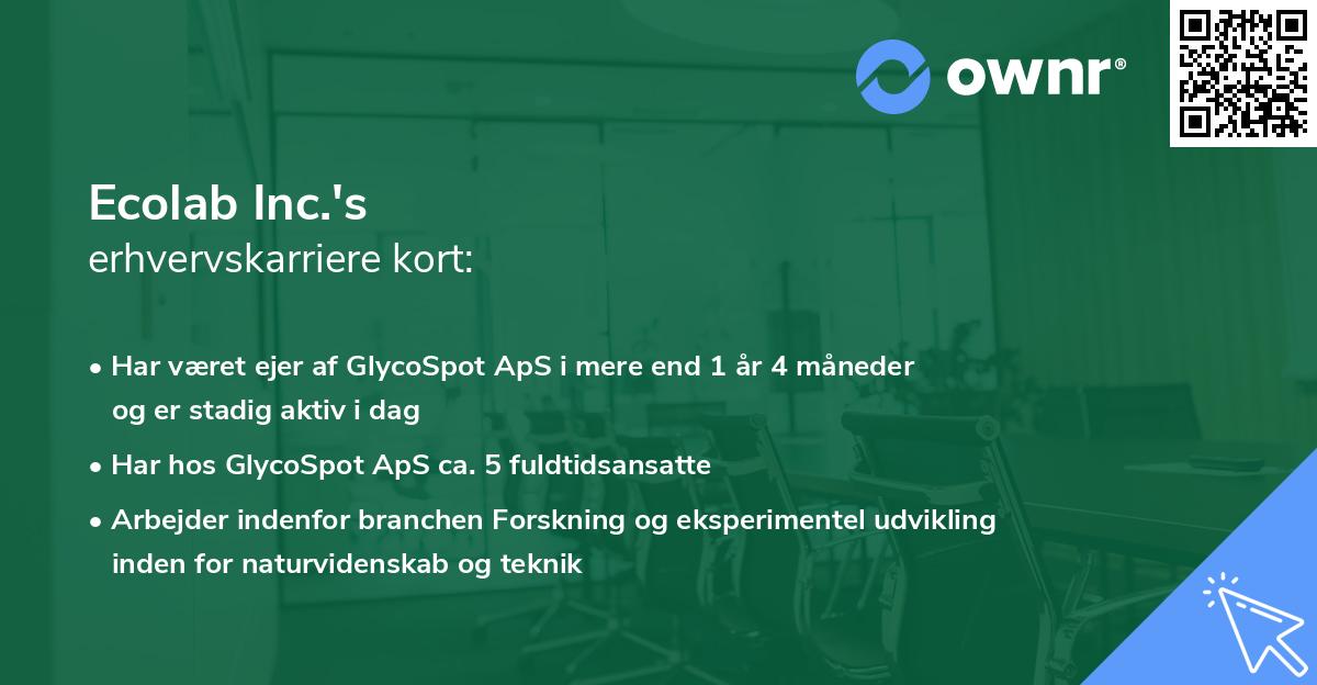 Ecolab Inc.'s erhvervskarriere kort