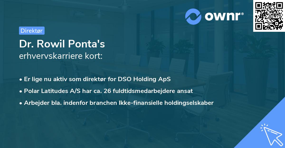 Dr. Rowil Ponta's erhvervskarriere kort