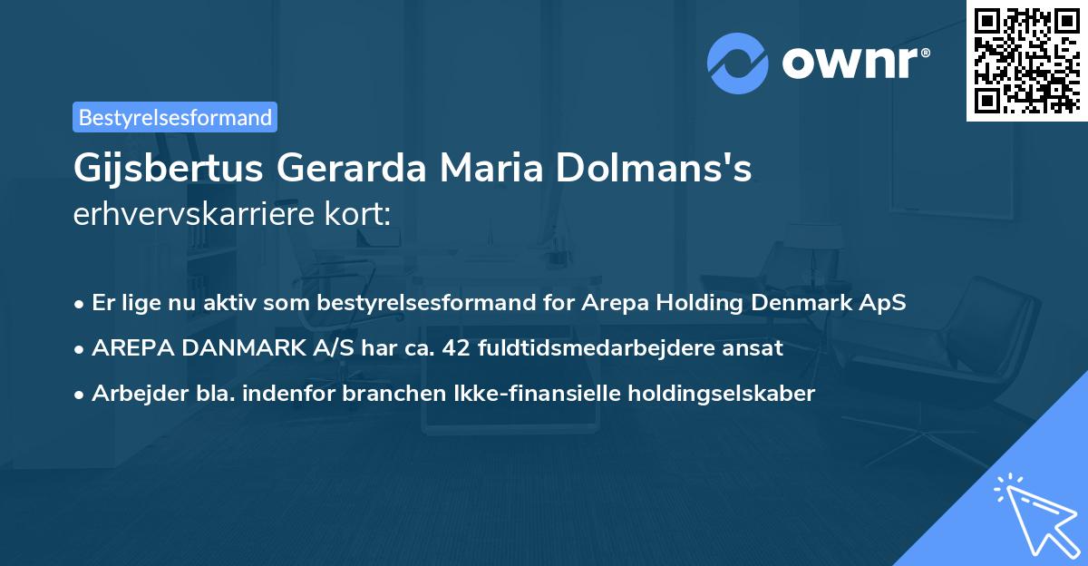 Gijsbertus Gerarda Maria Dolmans's erhvervskarriere kort