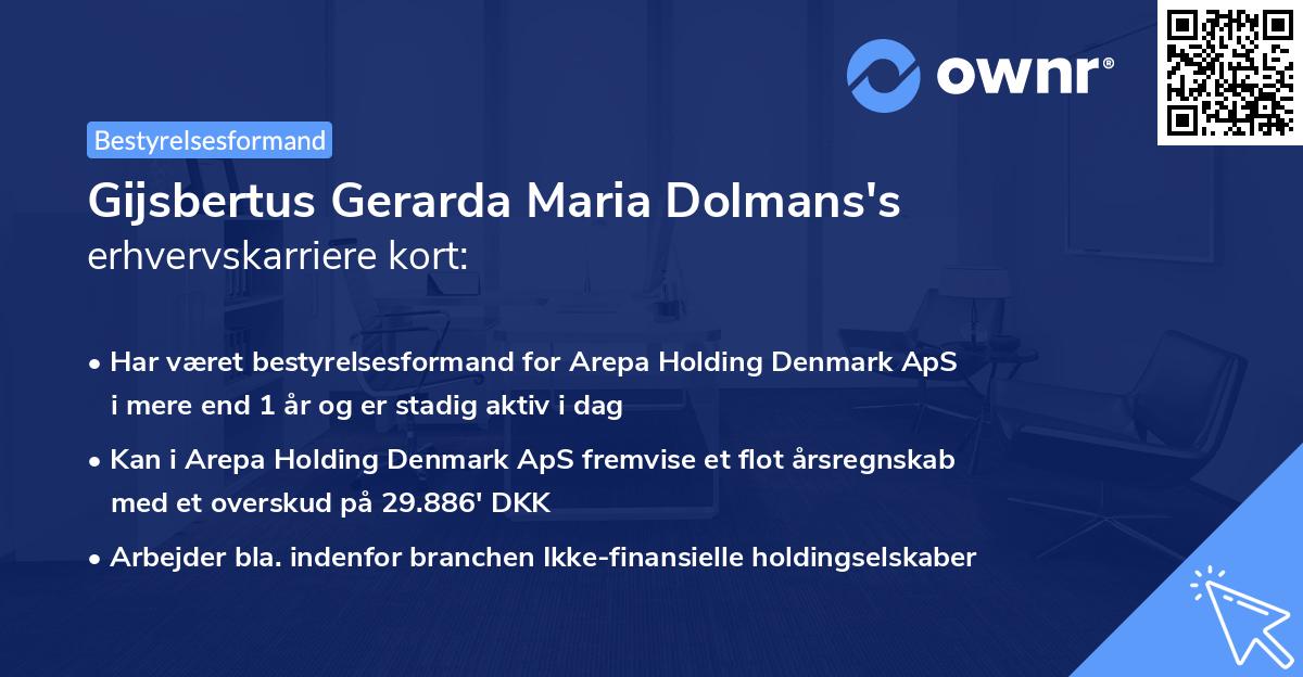 Gijsbertus Gerarda Maria Dolmans's erhvervskarriere kort