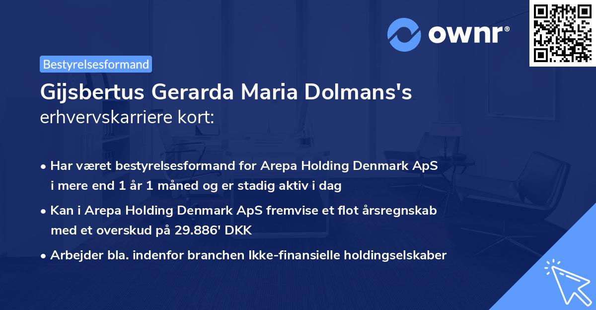 Gijsbertus Gerarda Maria Dolmans's erhvervskarriere kort