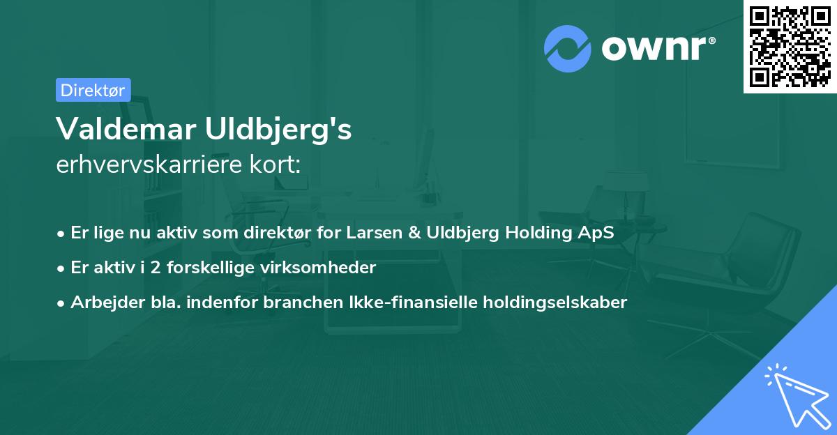 Valdemar Uldbjerg's erhvervskarriere kort