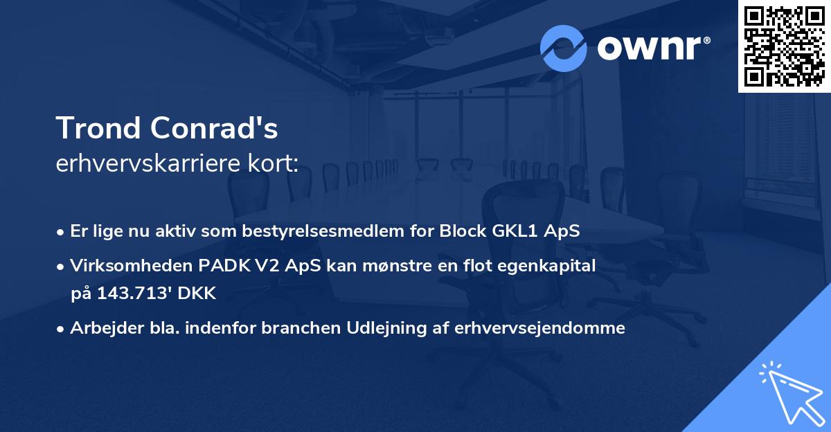 Trond Conrad's erhvervskarriere kort