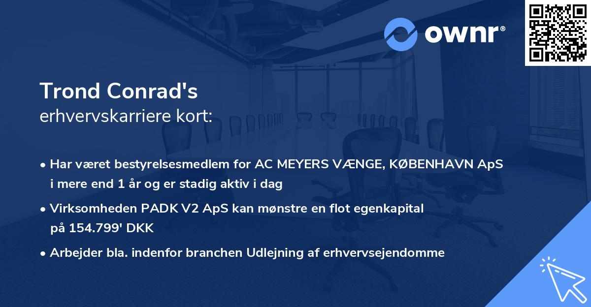 Trond Conrad's erhvervskarriere kort