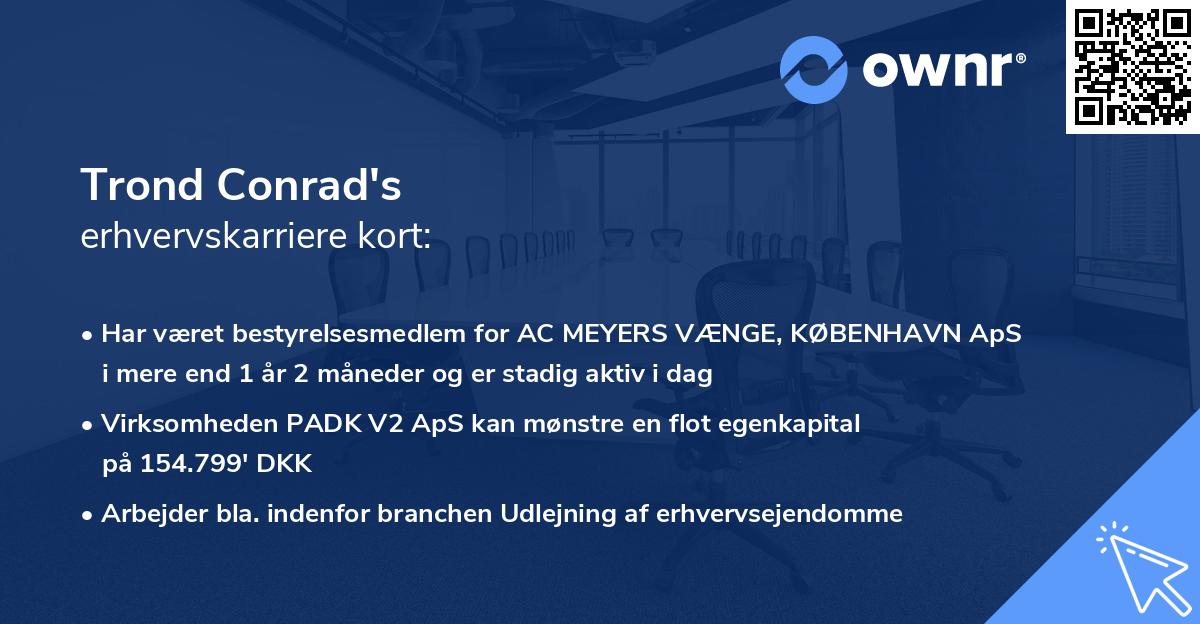 Trond Conrad's erhvervskarriere kort
