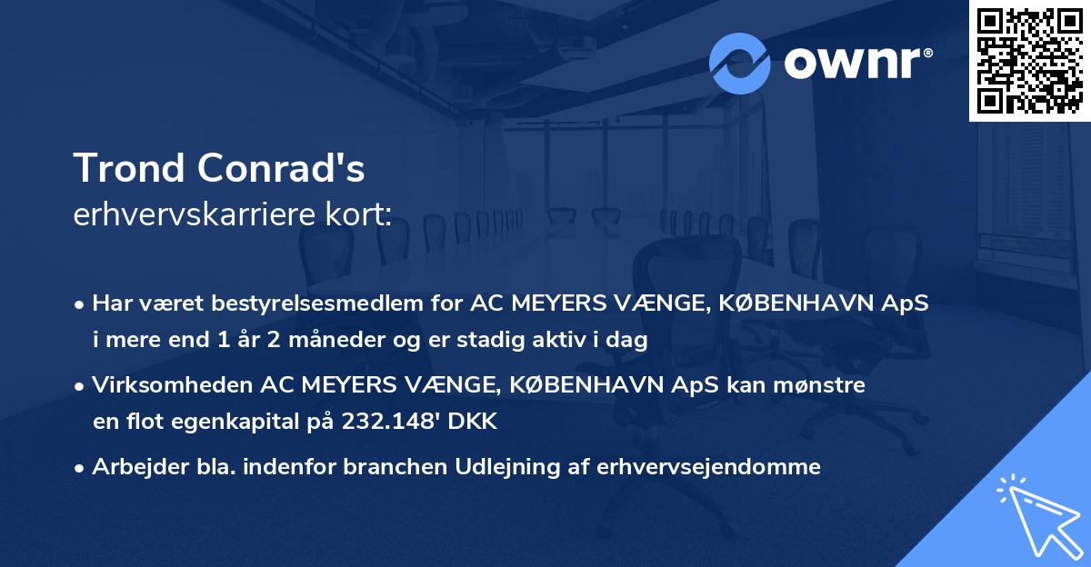 Trond Conrad's erhvervskarriere kort