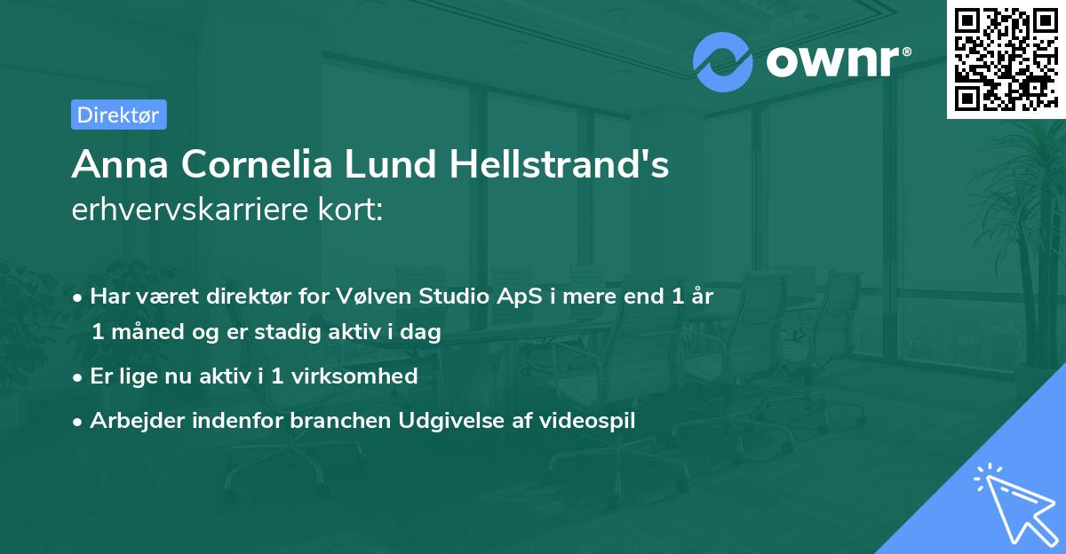 Anna Cornelia Lund Hellstrand's erhvervskarriere kort