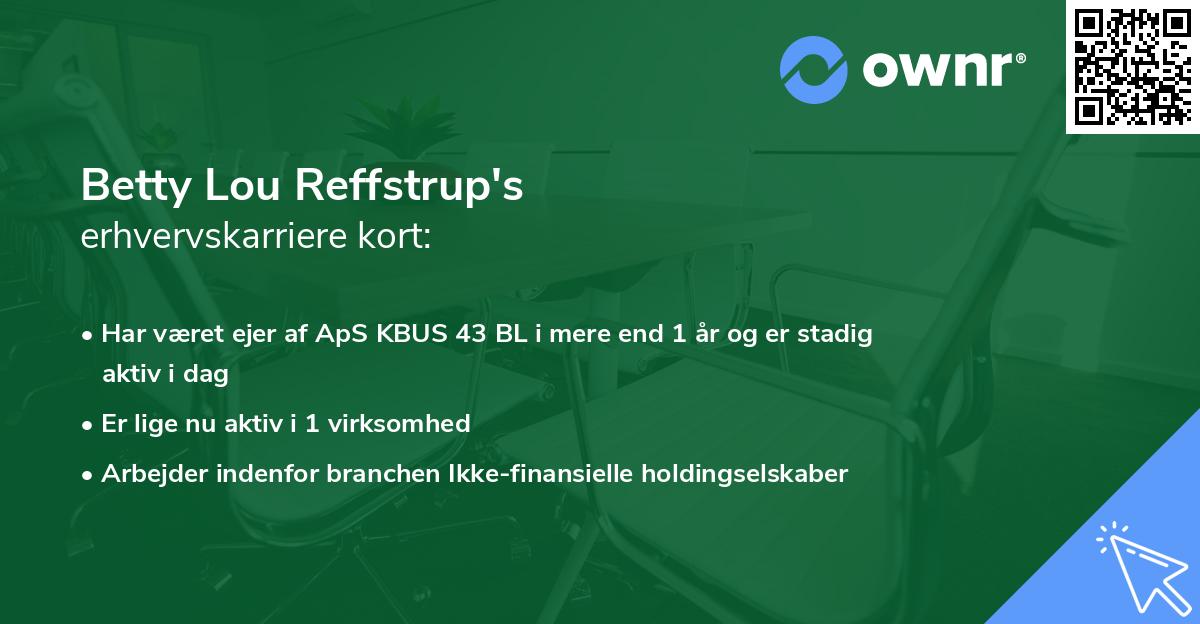 Betty Lou Reffstrup's erhvervskarriere kort
